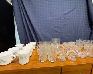 Corelle and various crystal glass