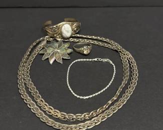 138 sterlingsilvercuffbraceletbroochrin