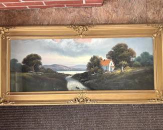 010 rusticcottagelandscapeinornateframe