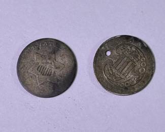 146 antiquethreecentsilvercoins