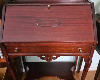 Antique Edwardian / Late Victorian Mahogany Slant-Front Writing Bureau Desk