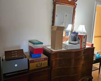 Serpentine front vintage mahogany dresser
