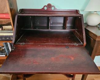 Antique Edwardian / Late Victorian Mahogany Slant-Front Writing Bureau Desk