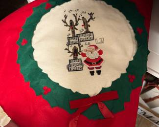 Cross stitch tree skirt