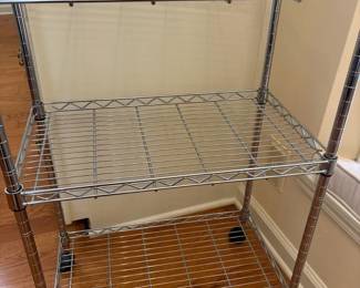 Three Tier Rolling Wire Storage Rack