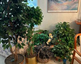 Assorted Artificial Plants, Trees and Decorative Planters