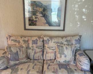 Abstract Design Loveseat Includes Framed Print