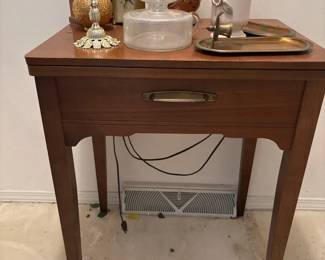 Sewing Machine in Wooden Cabinet
