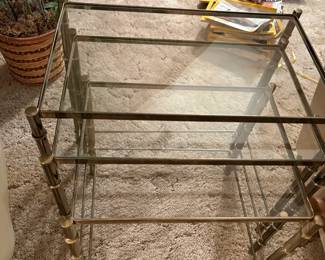 Set of Three Glass Top Nesting Tables