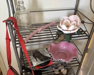  022 Five Tier Metal Display Shelf with Assorted Decor