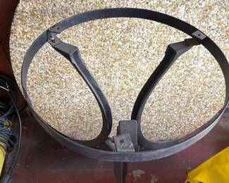 Round Patio Table with Stone Aggregate Top