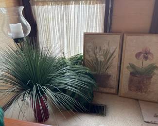 Decorative Plants, Framed Floral Prints  Hurricane Candleholder