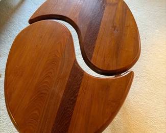  004 Pair of Interlocking Kidney Shaped Accent Tables
