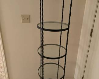 Black Metal and Glass Display Stand