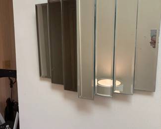 Seven Panel Beveled Wall Mirror  Mirror Wall Clock