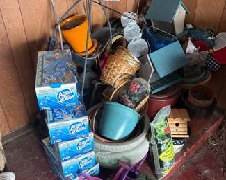 Garden  Patio Lot  Planters, Birdhouses, Aqua Globes  Decor