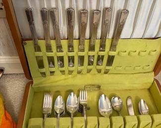 1881 Rogers Flatware Set with Wooden Storage Chest