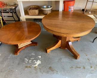 coffee table and vintage oak dining table