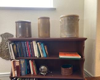 selection of books and crocks