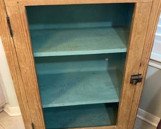 old pine display cabinet