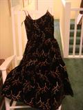 Vintage embroidered brown velvet gown