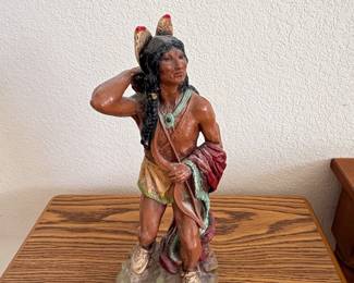 Vintage Universal Statuary Native American Warrior Figurine