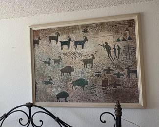 R. Sanders PetroglyphStyle Mixed Media Painting