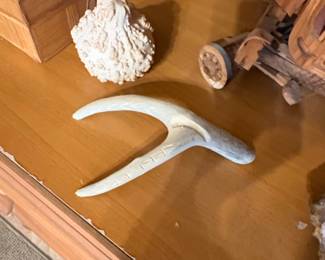 Scrimshawed Deer Antler Tine