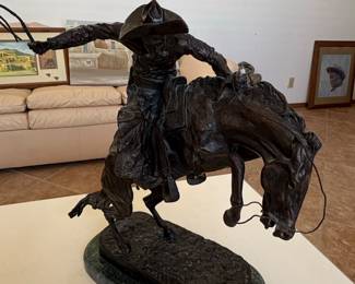 Frederic Remington Bronco Buster Bronze Sculpture fourth image