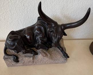 Bronze Watusi Bull Sculpture