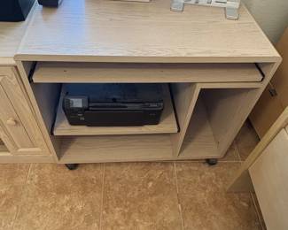Rolling Computer Cart with Printer Shelf