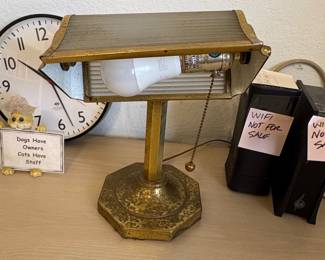 Vintage Brass Bankers Piano Lamp