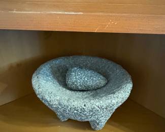 Traditional Mexican Molcajete with Tejolote