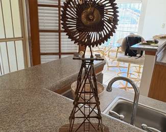 Vintage Windmill Table Clock