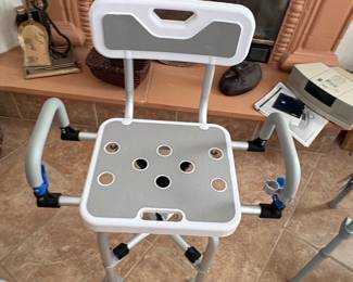 Adjustable Shower Chair with Backrest and Arms
