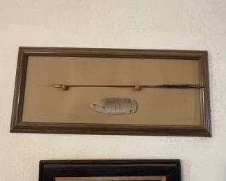 Framed Native American Arrow and Stone Point