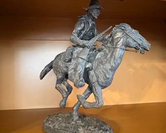 After Frederic Remington Trooper of the Plains Bronze Sculpture