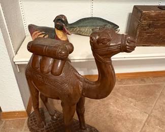 HandCarved Wooden Camel Statue