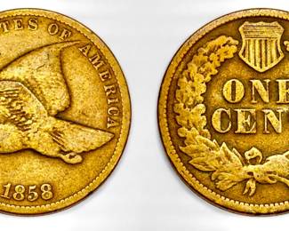 1858 FLYING EAGLE CENT- EF CONDITION-SMALL LETTER VAR.