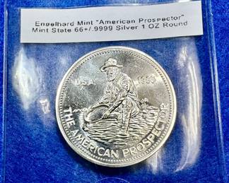 ENGELHARD MINT 1985 "AMERICAN PROSPECTOR" SILVER ROUND