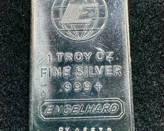 ENGELHARD MINT LARGE "E" 1 OZ SILVER BAR