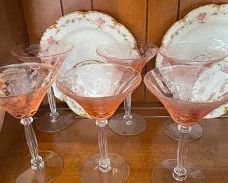 Tiffin Franciscan Pink Coupe set