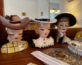 Beautiful Signed Head Vases