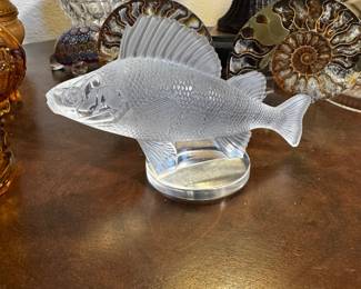 Crystal Lalique Perch Fish Figurine