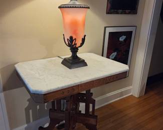 Marble top parlor table