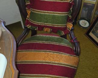 Pair of reupholstered parlor chairs