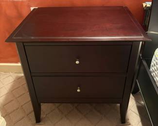 Baronet "Vendome" Nightstand x2. Made in Quebec of solid wood. Sold exclusively through Crate & Barrel. Color is called Espresso