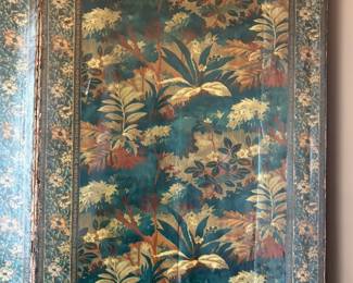Beautiful polychrome paint of fauna and floral border