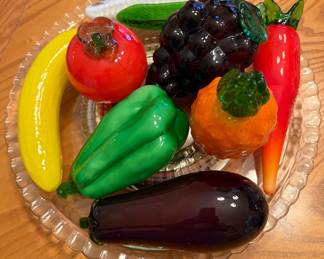 Vintage Murano Style Hand Blown Fruits and Vegetables
