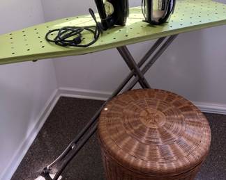 70’s Olive Green Ironing Board and Vintage Presto Iron